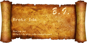 Bretz Ida névjegykártya